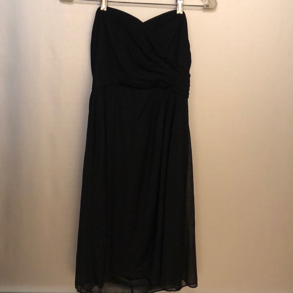 Davids bridal size 8 strapless black dress